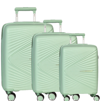 Fabrizio Worldpack Vegas Kofferset S/M/L 4 Rollen,  Grün