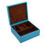 Friedrich23 Baccara Schmuckkoffer aus Mikrofaser Blumenmotiv,  Blau