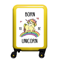 meinTrolley Born To Be Unicorn S,  4 Rollen,  55 cm,  32 L,  Gelb