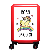 meinTrolley Born To Be Unicorn S,  4 Rollen,  55 cm,  32 L,  Rot