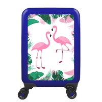 meinTrolley Flamingos S,  4 Rollen,  55 cm,  32 L,  Blau