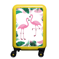 meinTrolley Flamingos S,  4 Rollen,  55 cm,  32 L,  Gelb