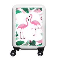 meinTrolley Flamingos S,  4 Rollen,  55 cm,  32 L,  Weiß
