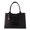 SOCHA Crocodile Damen Handtasche 44 cm,  Schwarz