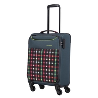 travelite Argon Handgepäck Trolley S,  4 Rollen,  55 cm,  30 L,  Blau-kariert