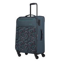 travelite Argon Trolley M,  4 Rollen,  67 cm,  57 L,  Blau-gepunktet