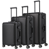 travelite Next Aluminium-Koffer Set 3-teilig S/M/L S-M-L,  Schwarz