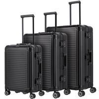 travelite Next Aluminium-Koffer Set 3-teilig S/M/L S-M-L,  Schwarz