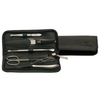 Windrose Nappa Manicure Set aus Leder mit Bestückungen,  Schwarz