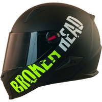 Broken Head (A-Minus-Ware) BeProud Grün Motorradhelm + Schwarzes Visier