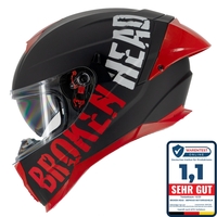 Broken Head (A-Minus-Ware) BeProud Pro Sport Integralhelm Rot Mit Klarem Visier