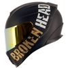 Broken Head (A-Minus-Ware) BeProud Sport Gold Motorradhelm + Gold Verspiegelt...