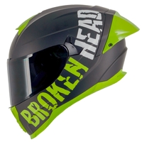 Broken Head (A-Minus-Ware) Integralhelm BeProud Pro Sport Grün Sonnenblende +...