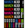 Broken Head Aufkleber Set A3 "Color Flash" + A4 Basicline