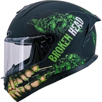 Broken Head (B-Ware) Integralhelm Broken Skull Green Grinder