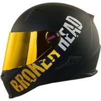 Broken Head BeProud Gold (Größe XS) Motorradhelm + Verspiegeltes Visier LTD