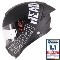 Broken Head BeProud Pro Sport Integralhelm BLACK EDITION Mit Sonnenblende