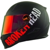 Broken Head BeProud Rot Set Motorradhelm incl. rot verspiegeltem Visier Mir...