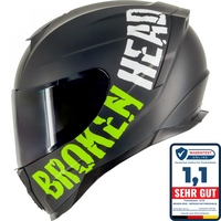 Broken Head BeProud Sport Grün Motorradhelm + Schwarzes Visier