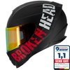 Broken Head BeProud Sport Rot Motorradhelm + Rot Verspiegeltes Visier Mirro...