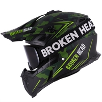 Broken Head Crosshelm Squadron Grün + MX-Brille Struggler Schwarz