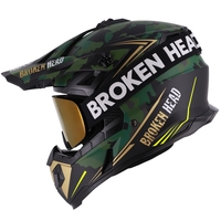 Broken Head Crosshelm Squadron Grün-Gold + MX-Brille Struggler Gold