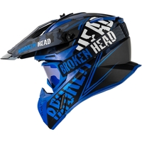 Broken Head Crosshelm Squadron Rebelution V3 Blau + MX-2 Brille Blau Verspiegelt