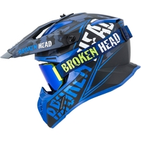 Broken Head Crosshelm Squadron Rebelution V3 Blau + MX-Brille Regulator Blau