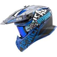 Broken Head Crosshelm Squadron V3 Blau + MX-Brille Bavarian Patriot