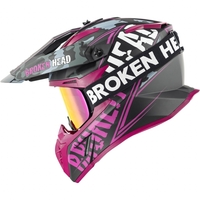 Broken Head Crosshelm Squadron V3 Pink + MX-Brille Struggler Pink