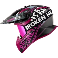 Broken Head Crosshelm Squadron V3 Pink + MX-Brille Struggler Pink