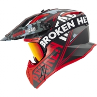Broken Head Crosshelm Squadron V3 Rot + MX-Brille Struggler Rot