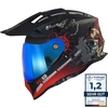 Broken Head Endurohelm Road Pirate VX2 Rot SET + Blau Verspiegeltes Visier