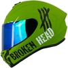 Broken Head Integralhelm Adrenalin Therapy 4X Military + Grün Verspiegeltes V...