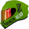 Broken Head Integralhelm Adrenalin Therapy 4X Military + Rot Verspiegeltes Vi...