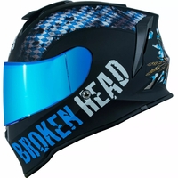 Broken Head Integralhelm Bavarian Patriot + Blau Verspiegeltes Visier