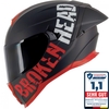 Broken Head Integralhelm BeProud Pro Sport Rot Sonnenblende + Schwarzes Visier