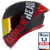 Broken Head Integralhelm BeProud Pro Sport Rot Sonnenblende + Verspiegeltes V...