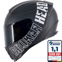Broken Head Integralhelm BeProud Sport Black Edition + Schwarzes Visier