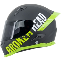 Broken Head Sport-Integralhelm BeProud Pro Grün Ltd. Edition + Schwarzes Visi...
