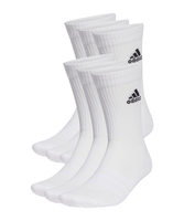 adidas Cush Crew 6er Pack Socken Weiss Schwarz