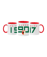 FC Augsburg Tasse Yearpott Weiss Rot