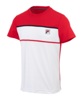 Fila Steve T-Shirt Tennis Weiss Rot F003