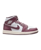 Jordan Air 1 Mid Damen Weiss Lila F050