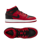 Jordan Air 1 Mid Kids (GS) Rot Schwarz Weiss F660