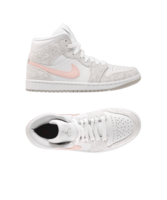 Jordan Air 1 Mid SE Damen Weiss Grau Rosa F001