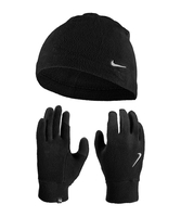 Nike Fleece Mütze Hanschuhe Set Schwarz F082