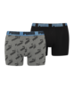 PUMA AOP Boxer 2er Pack Grau Blau F013