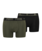 PUMA Basic Boxer 2er Pack Grün Schwarz F051