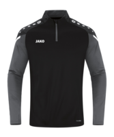 JAKO Performance Ziptop Kids Schwarz Grau F804